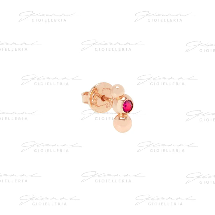 Orecchino DoDo - Stud bollicine oro rosa & rubino Orecchini