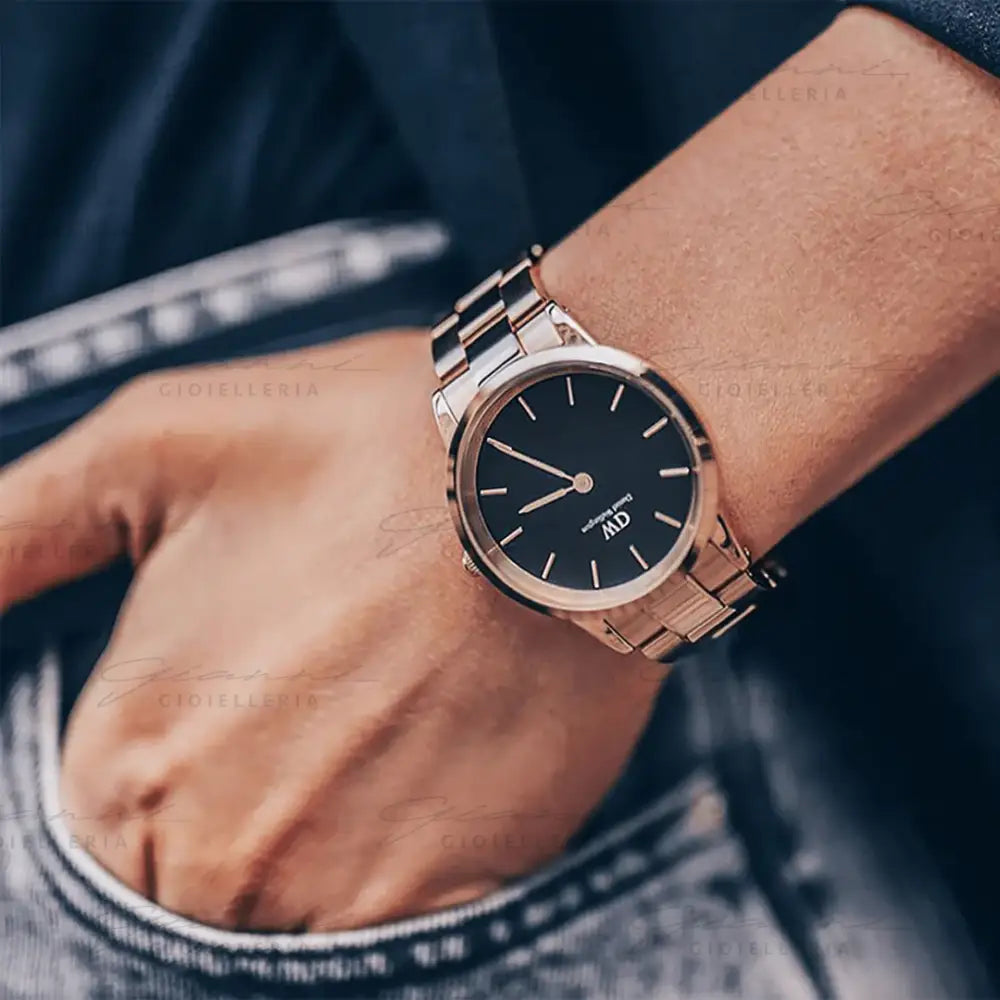 Orologio Daniel Wellington - Iconic Link Black Rose Gold Orologi