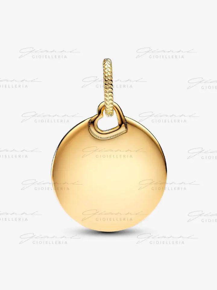 Pendente Pandora - Medaglia da incidere con Placcatura in Oro Charm
