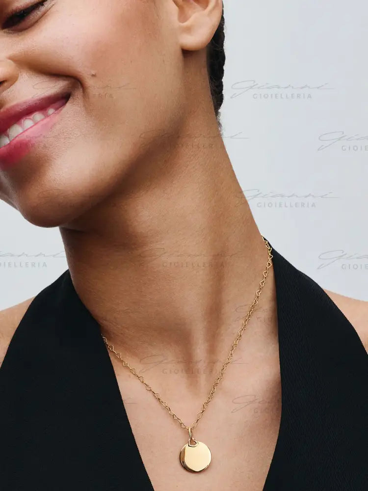 Pendente Pandora - Medaglia da incidere con Placcatura in Oro Charm