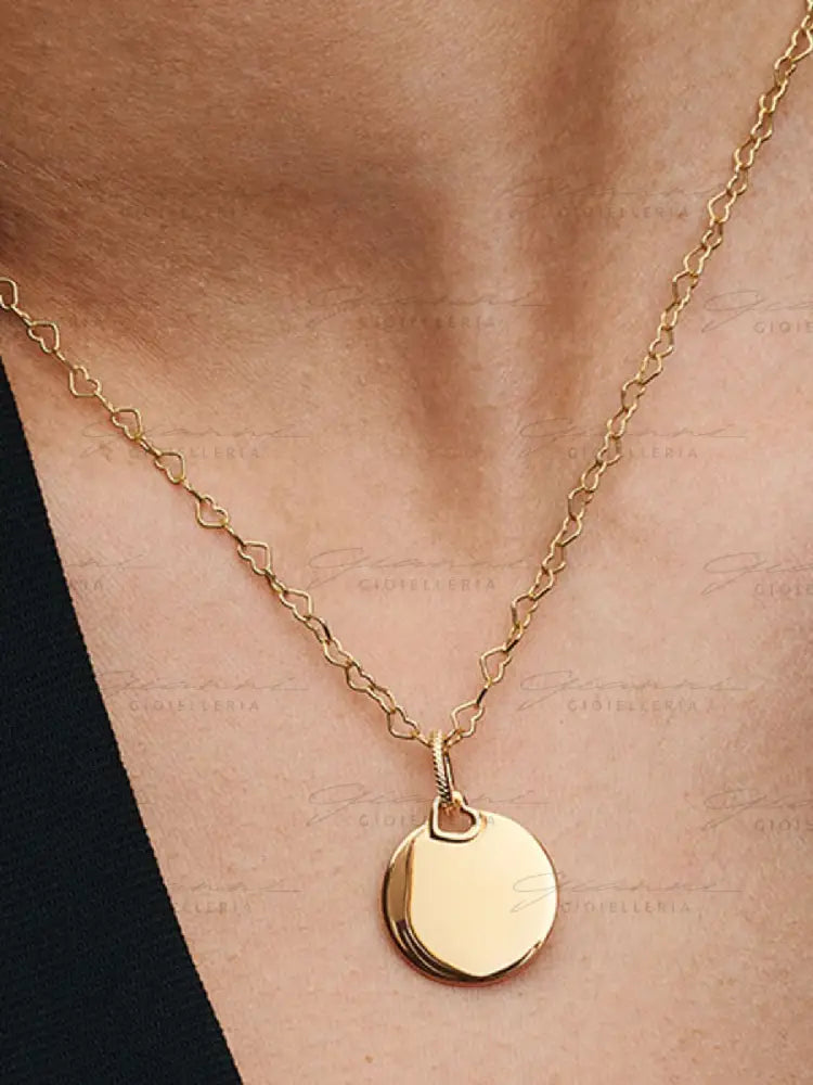 Pendente Pandora - Medaglia da incidere con Placcatura in Oro Charm