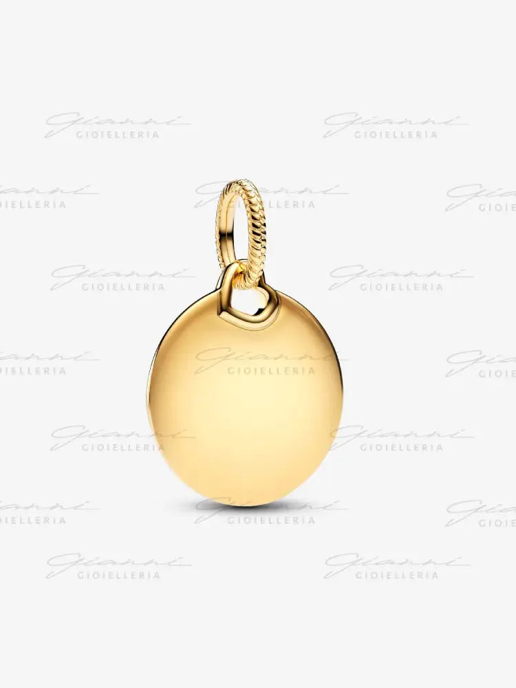 Pendente Pandora - Medaglia da incidere con Placcatura in Oro Charm