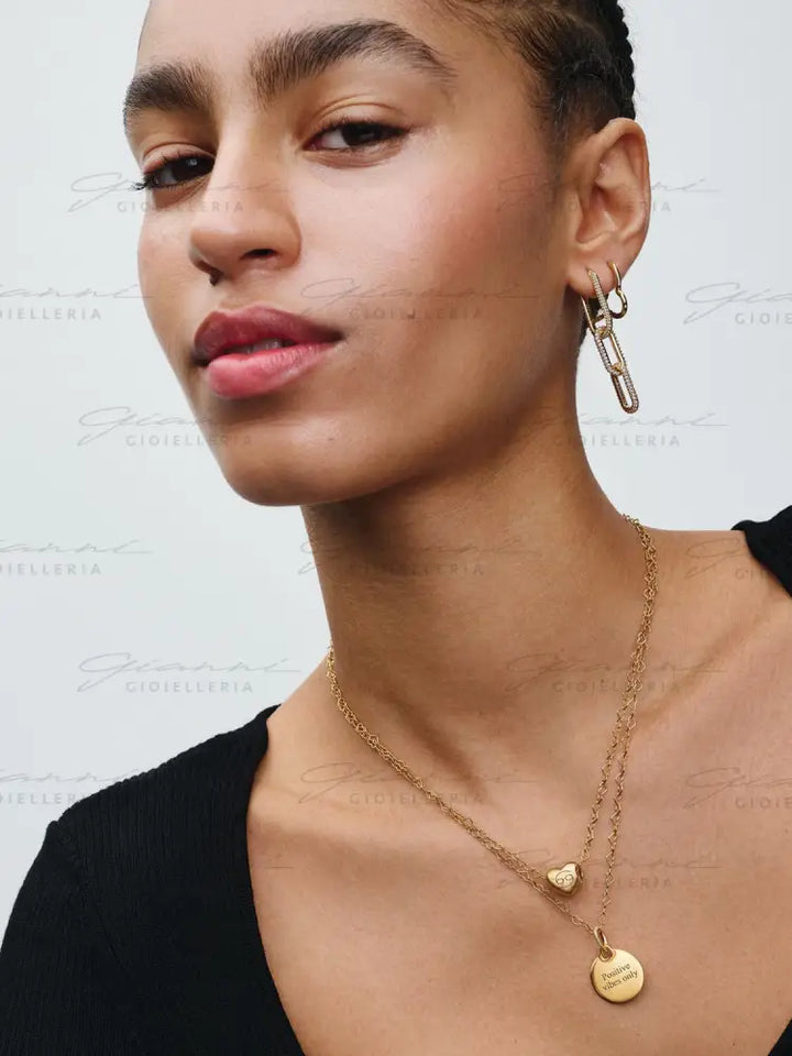 Pendente Pandora - Medaglia da incidere con Placcatura in Oro Charm