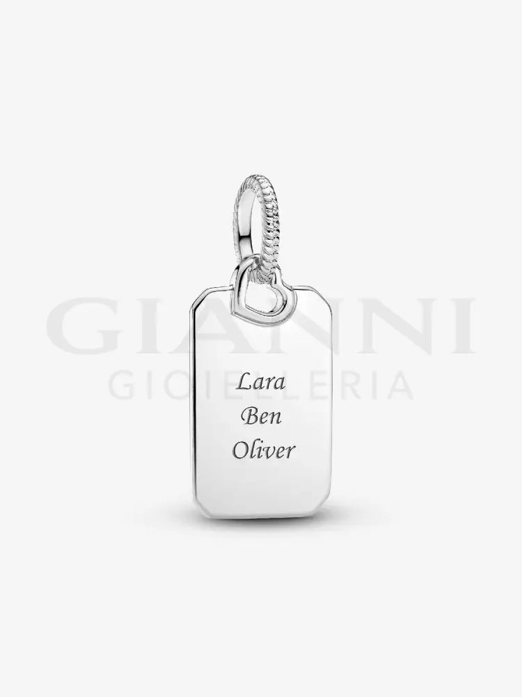 Pendente Pandora - Medaglia Rettangolare da incidere Charm
