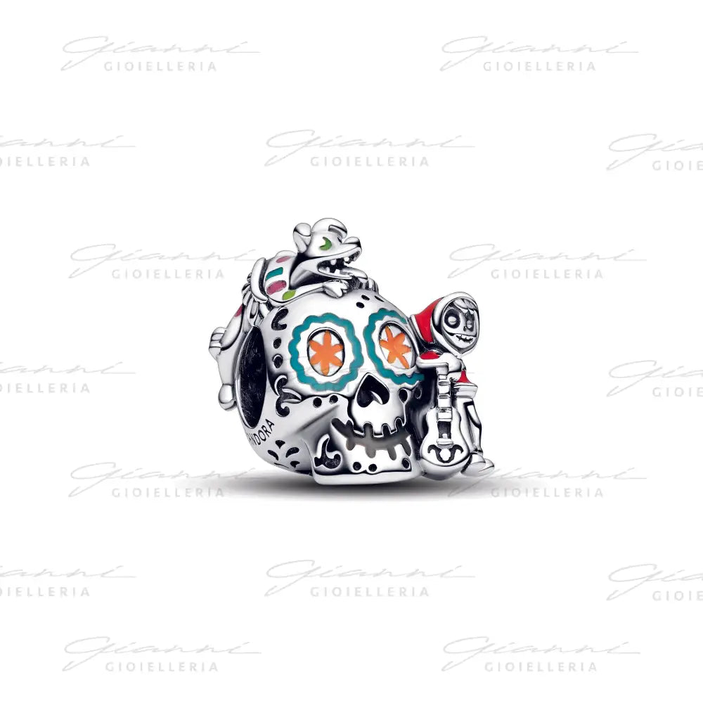 Pendente Pandora - Pixar Coco Teschio Miguel & Dante che si illumina al buio Charm