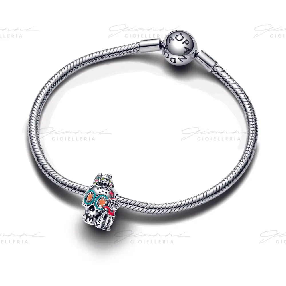 Pendente Pandora - Pixar Coco Teschio Miguel & Dante che si illumina al buio Charm