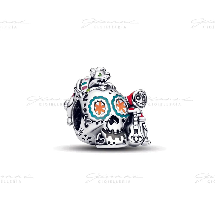 Pendente Pandora - Pixar Coco Teschio Miguel & Dante che si illumina al buio Charm