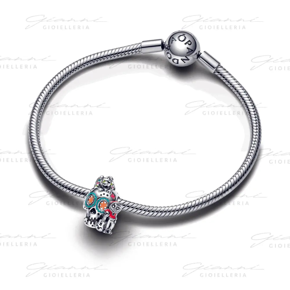 Pendente Pandora - Pixar Coco Teschio Miguel & Dante che si illumina al buio Charm