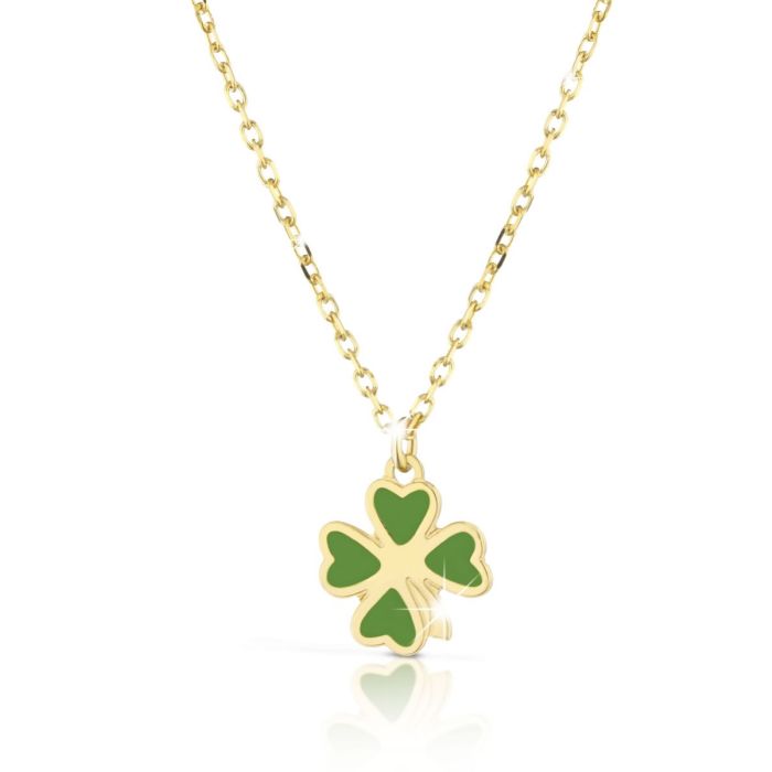 Collana leBebé - Fortuna con quadrifoglio in oro giallo