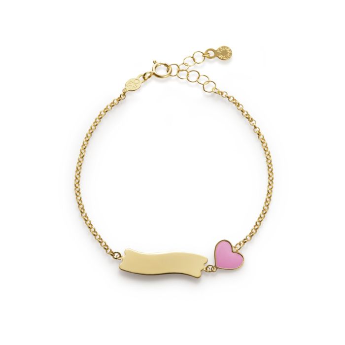 Bracciale leBebé - Fortuna con cuore e targhetta in oro giallo