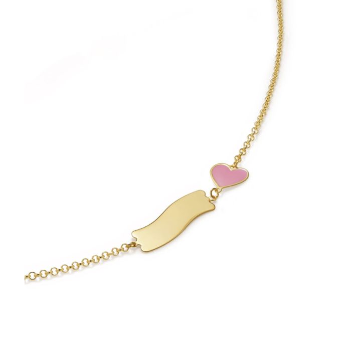 Bracciale leBebé - Fortuna con cuore e targhetta in oro giallo