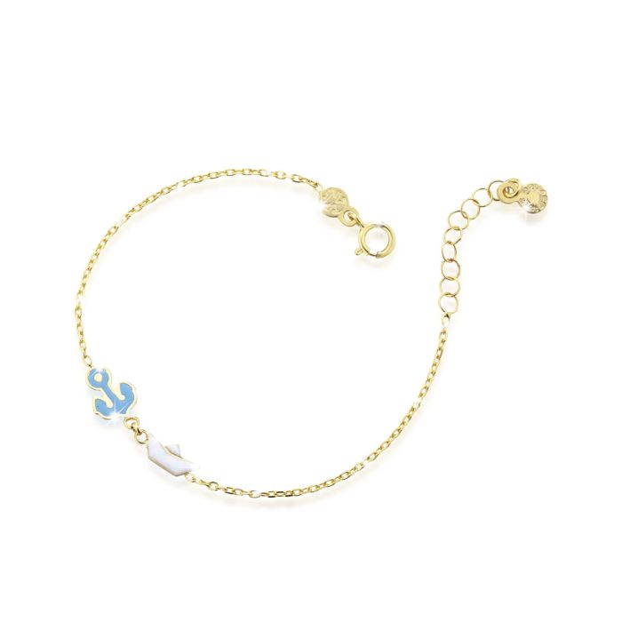Bracciale leBebé - Toys con àncora e barchetta in oro giallo
