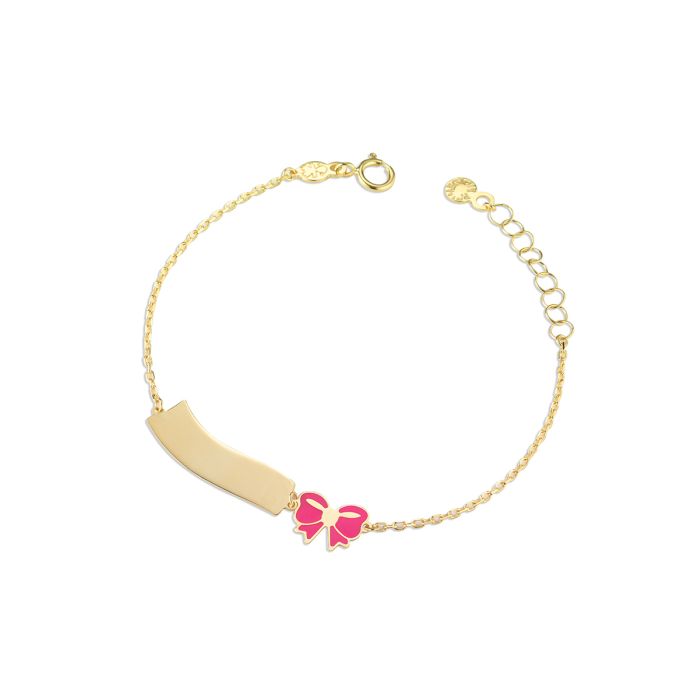 Bracciale leBebé - Toys con fiocco e targhetta nuvola in oro giallo