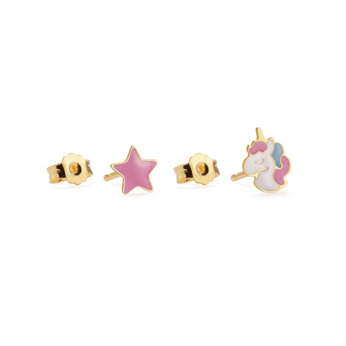Orecchini leBebé - Toys in oro giallo con unicorno e stellina