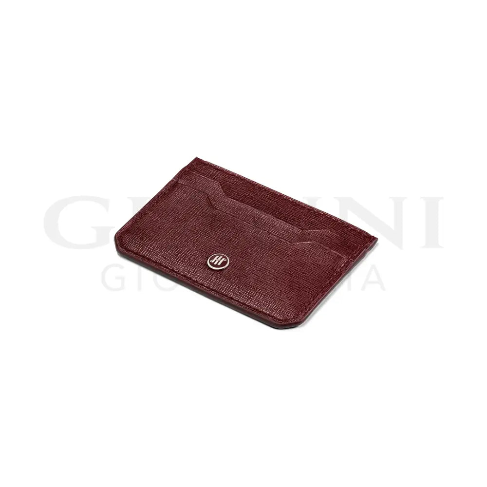 Portacarte Monegrappa - Signet Series 2 + 2 CC Pelle Saffiano Bordeaux - Porta Carte