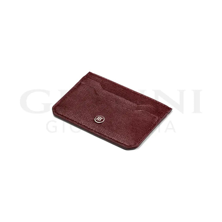 Portacarte Monegrappa - Signet Series 2 + 2 CC Pelle Saffiano Bordeaux - Porta Carte