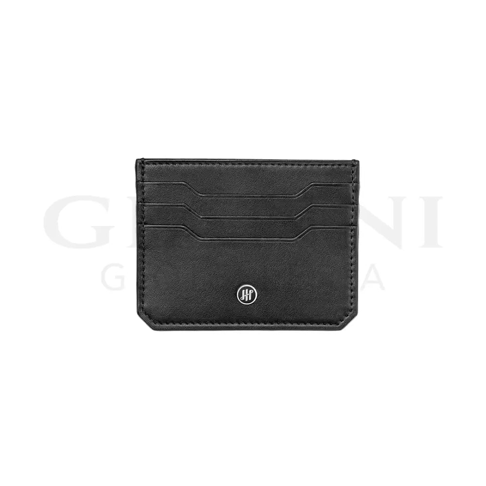 Portacarte Montegrappa - Signet Series 3 + 3 CC Pelle Liscia Nera - Porta Carte