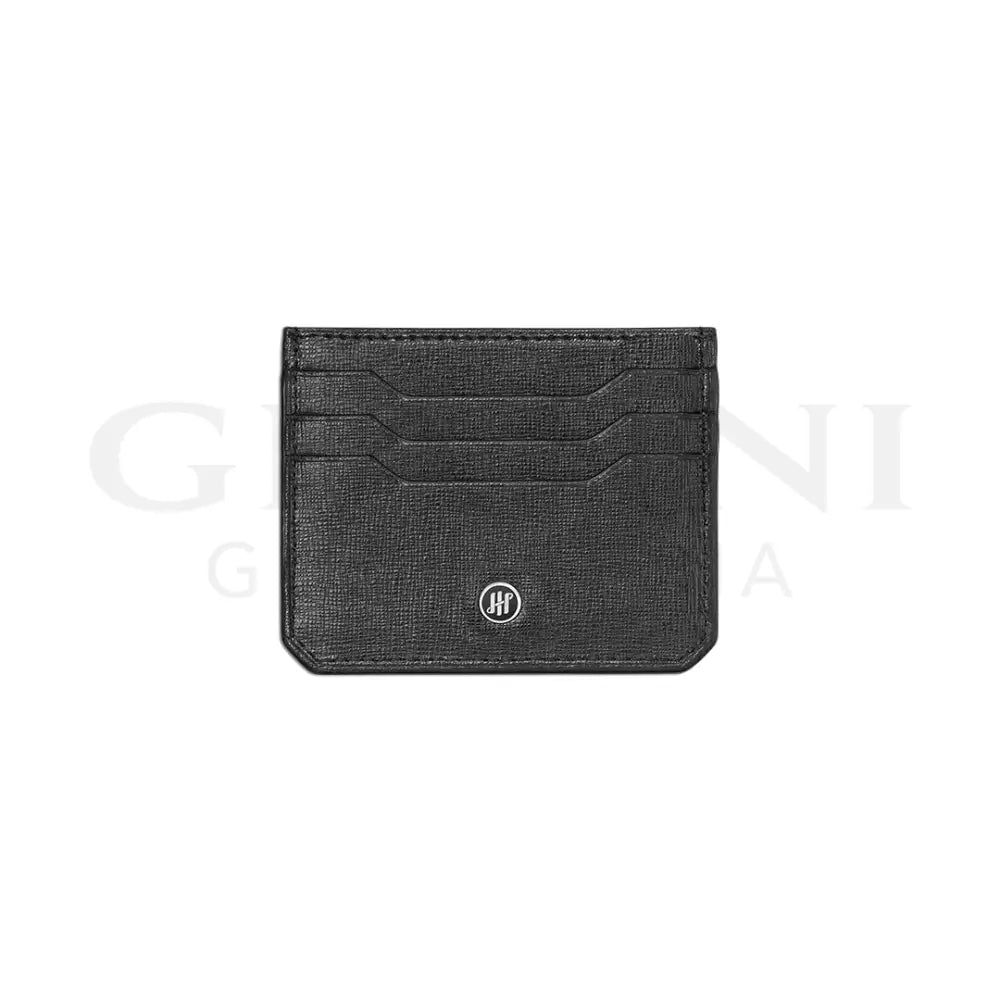 Portacarte Montegrappa - Signet Series 3 + 3 CC Pelle Saffiano Nero - Porta Carte