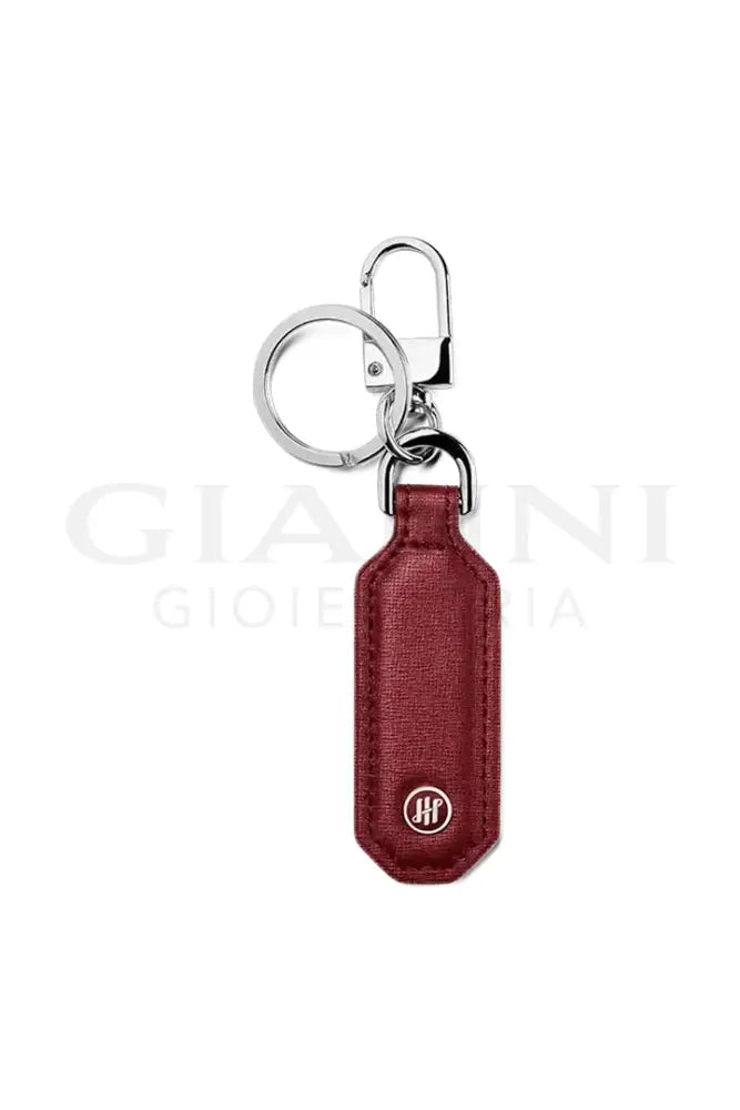 Portachiavi Montegrappa - Signet Series Rettangolare Pelle Saffiano Bordeaux - Portachiavi