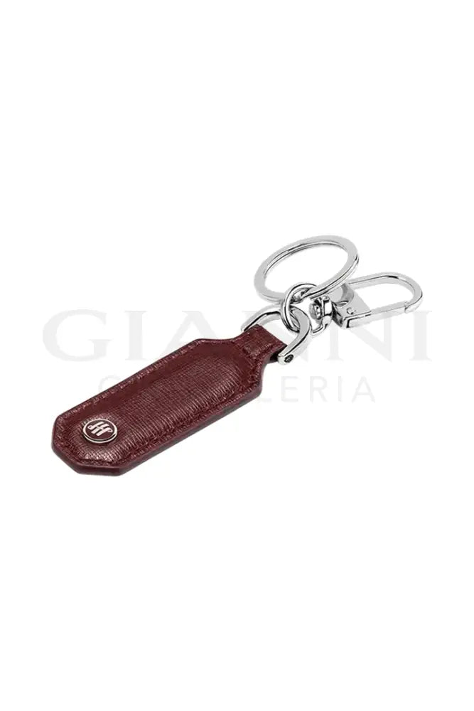 Portachiavi Montegrappa - Signet Series Rettangolare Pelle Saffiano Bordeaux - Portachiavi