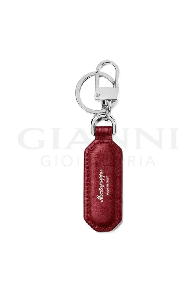 Portachiavi Montegrappa - Signet Series Rettangolare Pelle Saffiano Bordeaux - Portachiavi