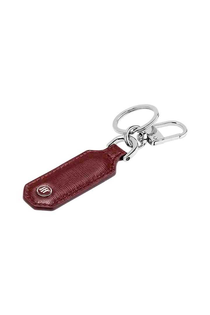 Portachiavi Montegrappa - Signet Series Rettangolare, Pelle Saffiano Bordeaux