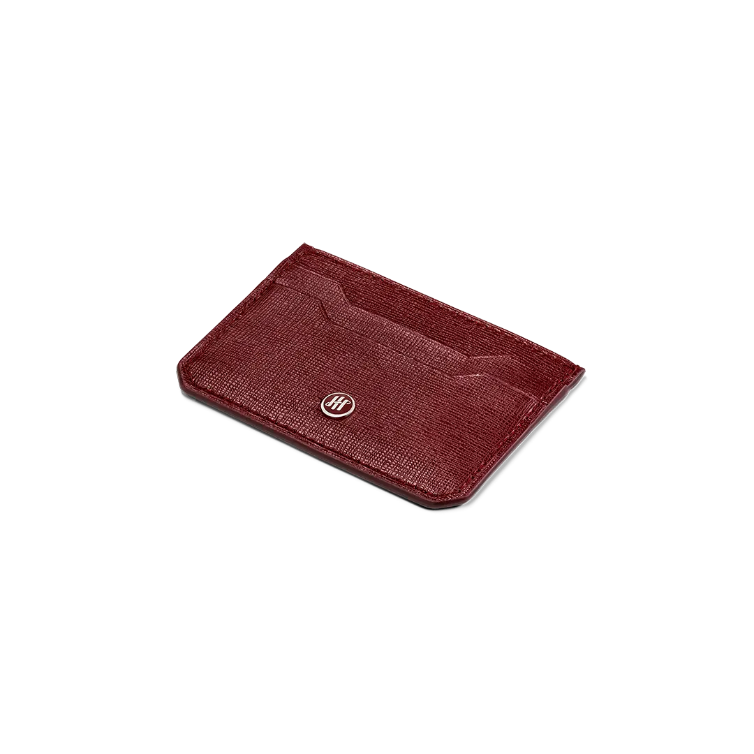 Portacarte Monegrappa - Signet Series, 2+2 CC, Pelle Saffiano Bordeaux
