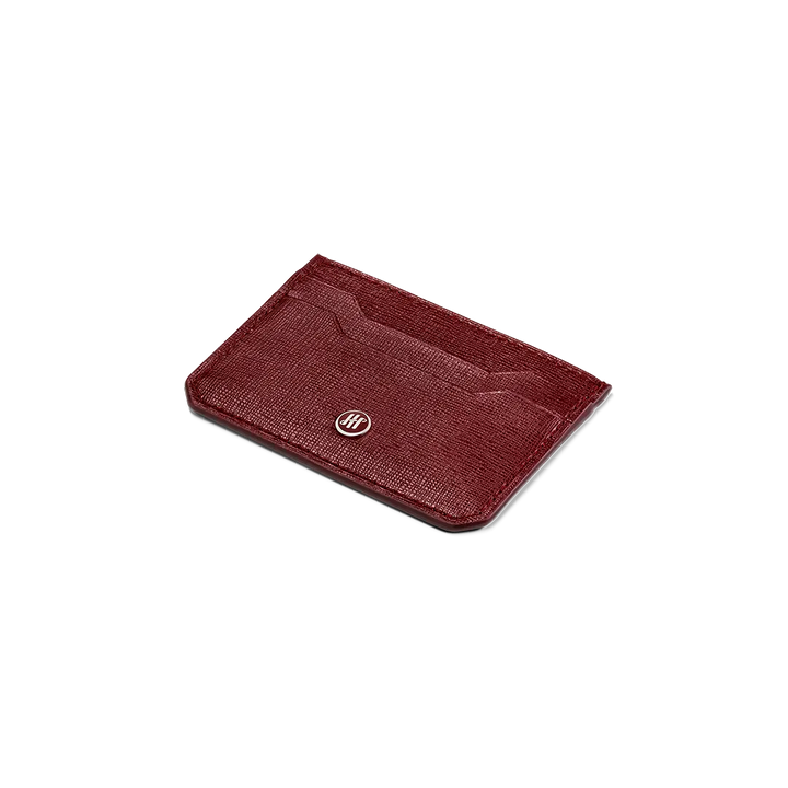 Portacarte Monegrappa - Signet Series, 2+2 CC, Pelle Saffiano Bordeaux